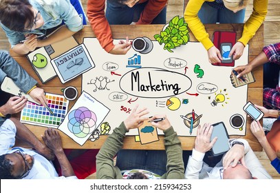 Diverse People Working and Marketing Concept - Shutterstock ID 215934253