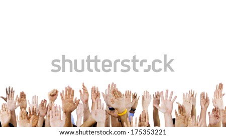 Diverse Raised Hands