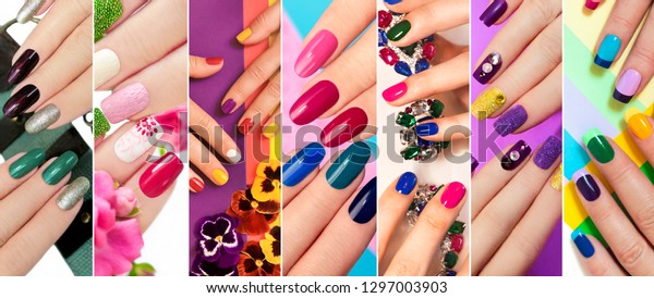 A diverse range of nail designs manicure corporate wallpaper