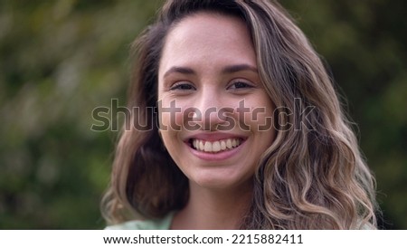 Similar – Image, Stock Photo Portrait of a beautiful young woman outdoor smiling