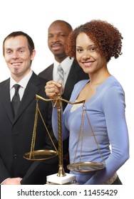 Diverse Team Of Young Legal Professionals Isolated On White