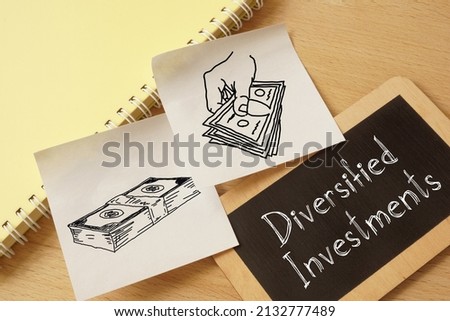 Diversified investments is shown on a business photo using the text