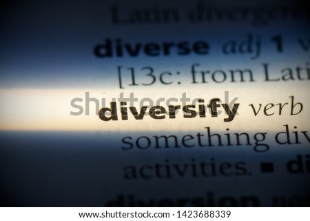 diversify word in a dictionary. diversify concept.