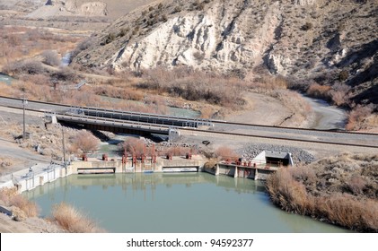 Diversion Dam On The Jordan River, Utah