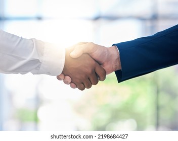 Diversity, B2B Partnership Handshake And Business People For Collaboration, Company Onboarding Or Teamwork Innovation Bokeh And Lens Flare. Corporate Men Shaking Hand In Deal, Solidarity Or Thank You