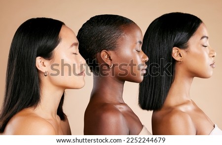 Similar – Image, Stock Photo Profile of a black-haired woman