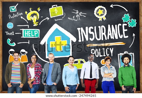 Diversity Casual People Insurance Policy Benefits\
Service Concept