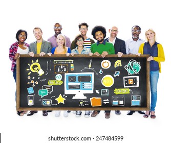 Diversity Casual People Web Design Content Teamwork Support Concept
