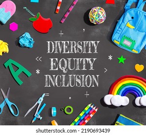 Diversity Equity Inclusion Theme School Supplies Stock Photo 2190693439 ...