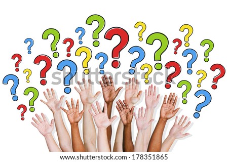 Diversity of Hands Raised and Question Marks