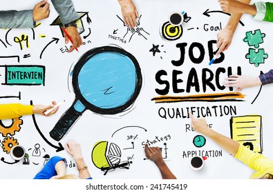 Diversity Hands Searching Job Search Opportunity Concept