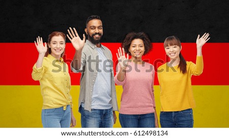 Similar – Image, Stock Photo Different flags are waving colourful against the background of the Salar de Uyuni salt desert in Bolivia.