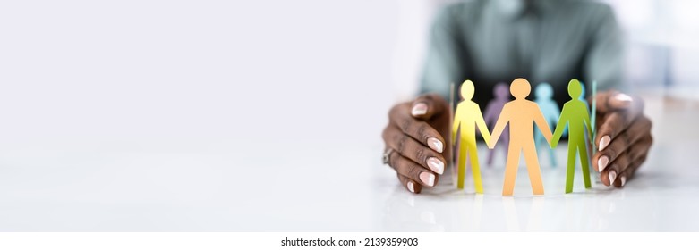 Diversity And Inclusion. Business Employment Leadership. People Silhouettes