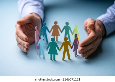 Diversity And Inclusion. Business Employment Leadership. People Silhouettes