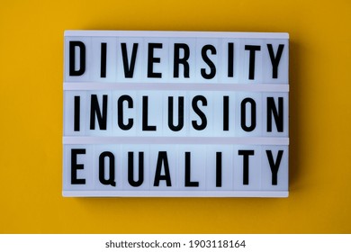 Diversity Inclusion Equality Lettering. Text. Diversity, Age, Ethnicity, Sexual Orientation, Gender, Religion Equal Rights Social Concept Human Tolerance