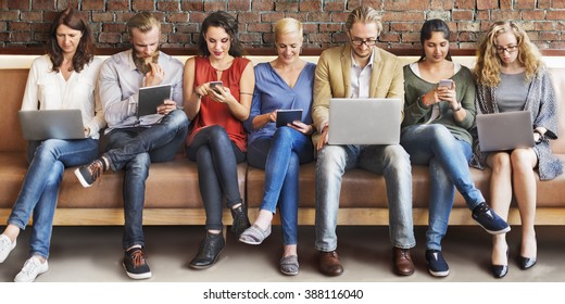 Diversity People Connection Digital Devices Browsing Concept
