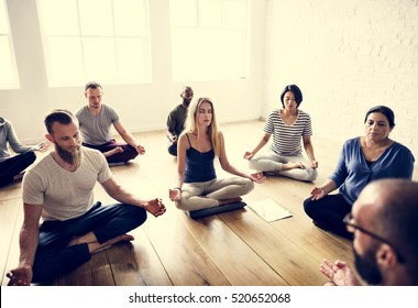 Diversity People Exercise Class Relax Concept - Powered by Shutterstock