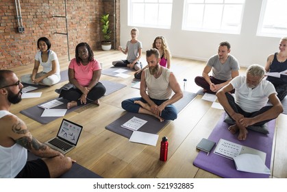 Diversity People Exercise Class Relax Concept - Powered by Shutterstock