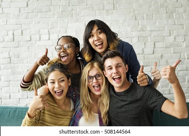 Diversity Students Friends Happiness Concept