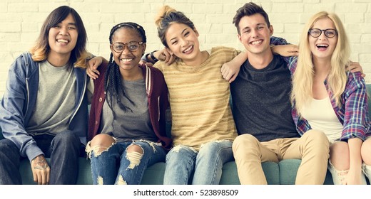 Diversity Students Friends Happiness Concept