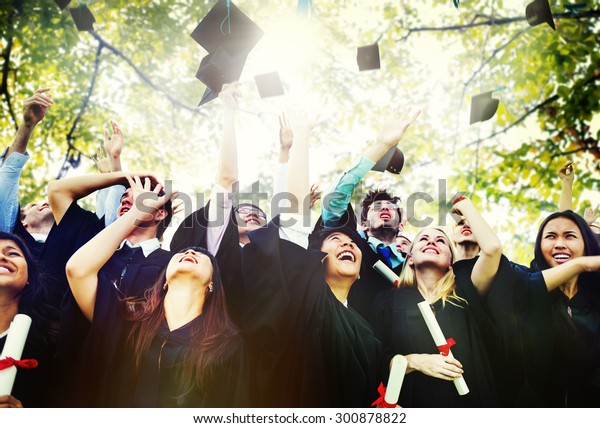 Diversity Students Graduation Success Celebration Concept Stock Photo ...