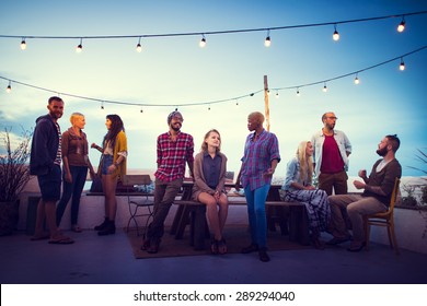 Diversity Sundown Beach Chatting Roof Top Fun Concept - Powered by Shutterstock