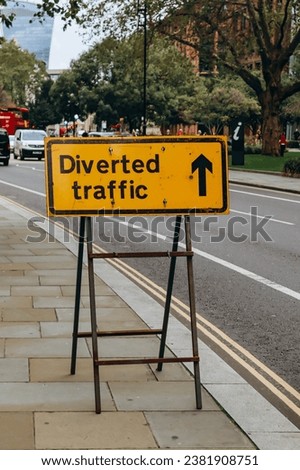 Diverted traffic sign in central London