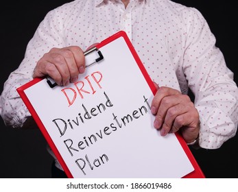 Dividend Reinvestment Plan DRIP is shown on the conceptual business photo