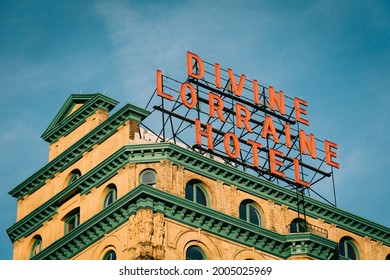 Divine Lorraine Hotel Sign, In Philadelphia, Pennsylvania