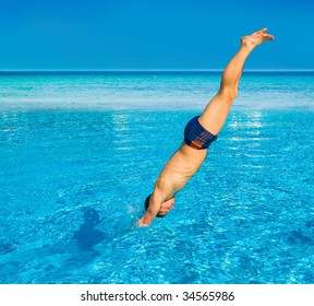 Man Dive Into Water Funny Images Stock Photos Vectors Shutterstock