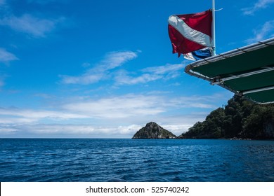 Diving Flag In Cocos Island Costa Rica