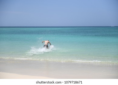 Diving in the sea