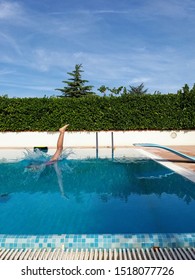 diving in the swimming pool
