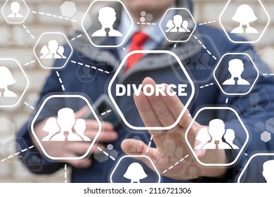 Divorce concept. Divorced family. Divorce decree, division of property and legal advice.