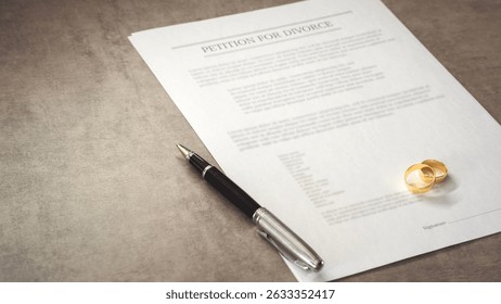 Divorce decree form with ring