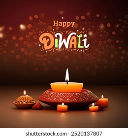 Diwali Celebration template. Diwali festival bokeh banner design. concept flat greeting card template invitation. - Powered by Shutterstock