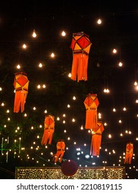 Diwali decorative lamps  or Akash Kandil or Lantern lights. Festive season in Mumbai during Diwali.Vertical or portrait orientation - Shutterstock ID 2210819115