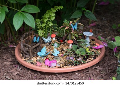 DIY Backyard Fairy Garden In Plant Saucer