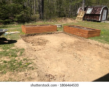 DIY Backyard Patio Stone Project Beginning