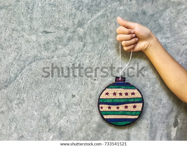 Diy Christmas Decorations Cardboard Paper Homemade Stock Photo