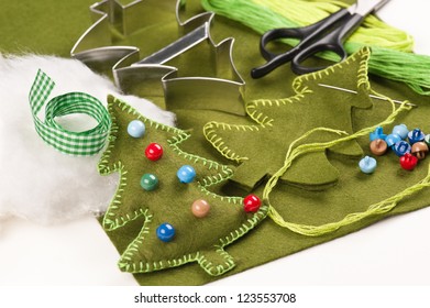 DIY Christmas tree felt  decoration - Powered by Shutterstock