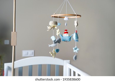 Diy Craft Baby Crib Mobile. Toys Hang Over The Crib