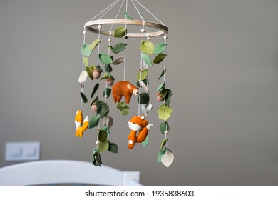 Diy Craft Baby Crib Mobile. Toys Hang Over The Crib