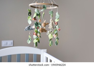 Diy Craft Baby Crib Mobile. Toys Hang Over The Crib