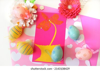 DIY Easter Home Decor From Paper, Gift Ideas, Making Easter Card. Handmade.  Childrens Easter Crafts.