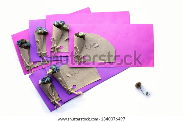 Diy Envelopes Cards Colored Paper Moms Stock Image Download Now