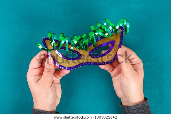 Diy Masquerade Mask Mardi Gras Fat Royalty Free Stock Image