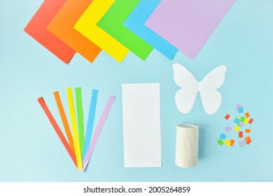 DIY. A paper butterfly made of colored paper. LGBT craft. Step-by-step instructions. Step 1. Cut out the details.