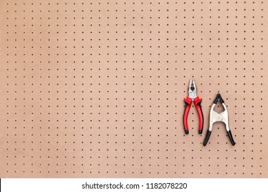 DIY Peg Board Frame White Workspace.