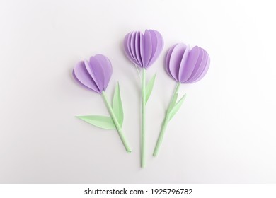 DIY Purple Paper Tulips Flowers, DIY, Spring Holiday Craft Activity For Kids